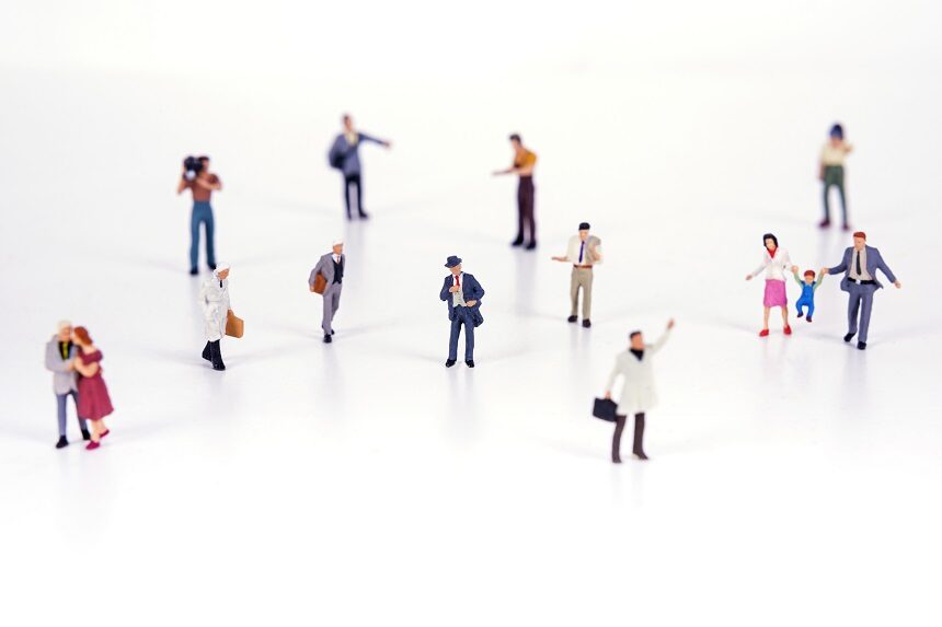 Crowd of people in miniature people Crowd of people in miniature people